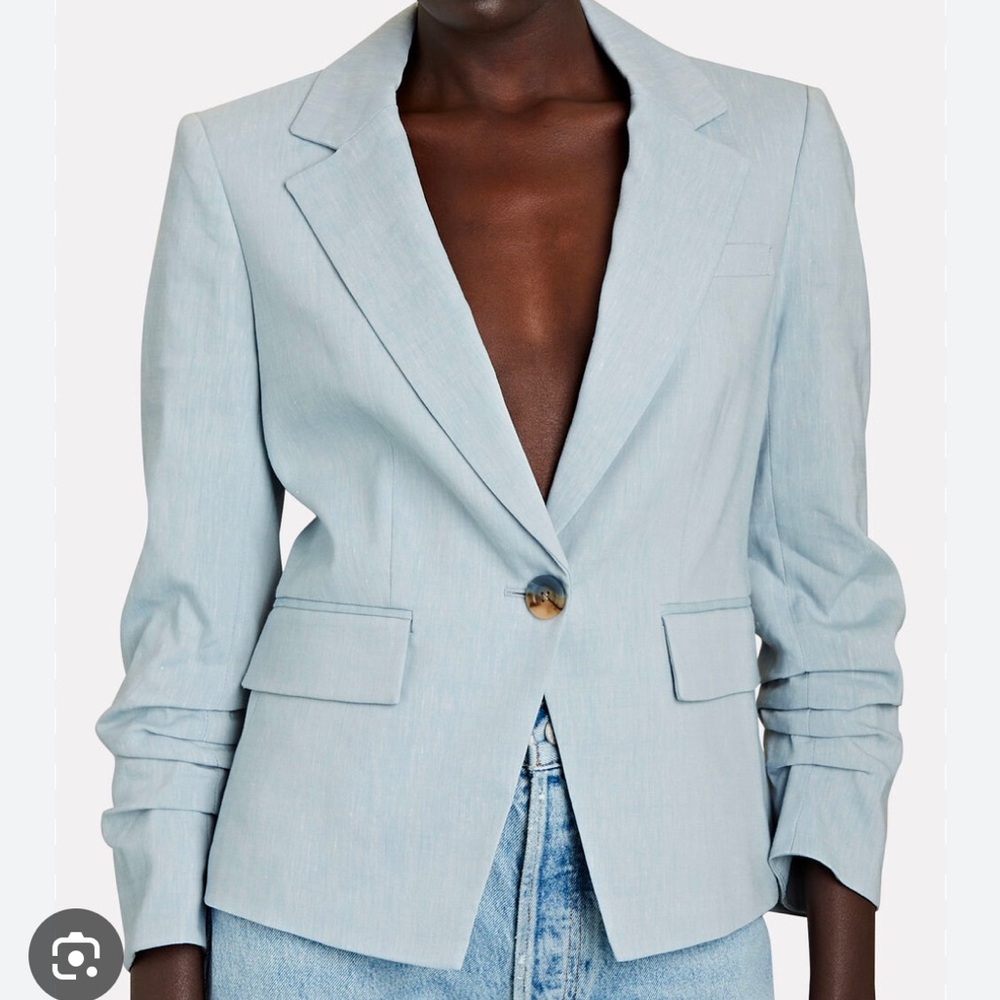 Veronica Beard Aaliyah Linen-Blend Dickey Blazer 6